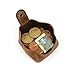 Leather Coin Pouch - Compact Change Holder and Mini Pocket Wallet for Men & Women (Antique Brown)