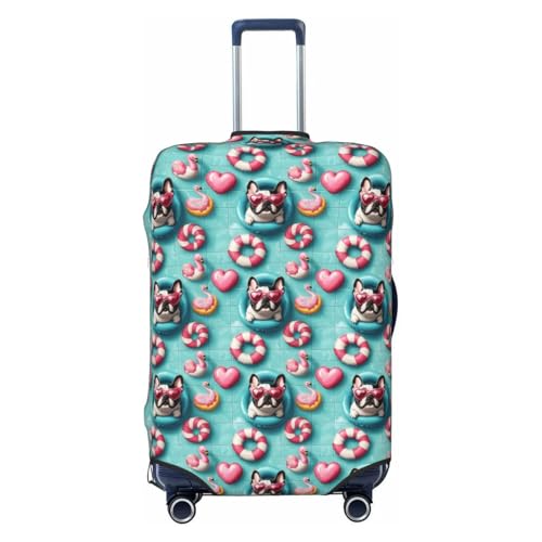 Luggage Cover Protector - Cute French Bulldog A Print Fit 29-32 Inch Suitcase Covers for Luggage