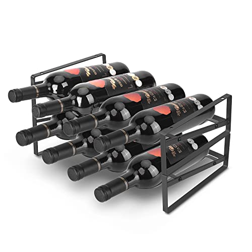 2 Tier Wine Rack，Tabletop Stackable Wine Rack Freestanding Wine Racks...
