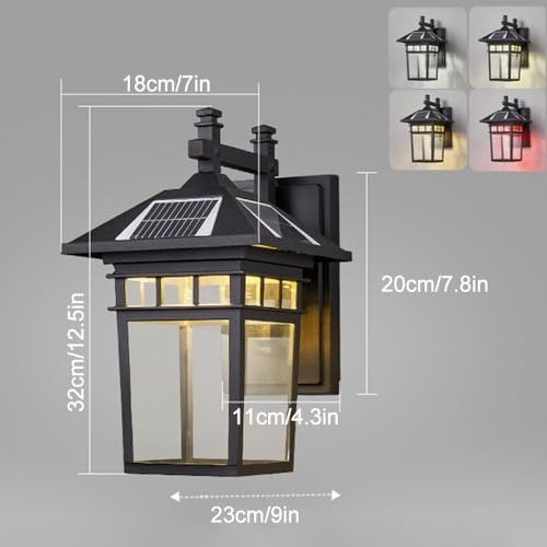 Applique murale extérieure solaire LED en aluminium étanche à télécommande