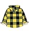 Kids Boys Plaid Flannel Shacket Jackets Shirts Fashion Back to School Outfits Fall Winter Clothes Yellow M Size7-8