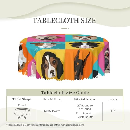 Nappe ronde carlins polyester lavable table cuisine anti-plis - 8