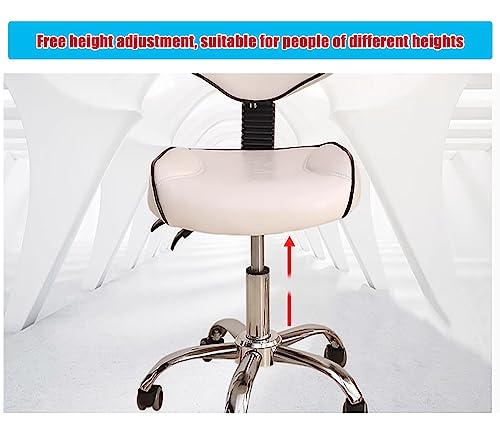 Ergonomischer Sattelstuhl mit Rückenstütze – Rollhocker für mehr Komfort und Körperhaltung, ideal für Zahnärzte, Tattoo-Künstler und Salon-Profis