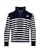 Produktbild SCHIETWETTER Unisex Kinder Pullover Gustav, Troyer, Rollkragen, Langarm, Longsleeve, Sweatshirt, Reißverschluss Navy-weiß/Indigo 176