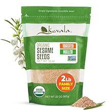 Kevala Organic Toasted Sesame Hulled - Gluten Free, Roasted Seeds for Tahini, Kosher, Non GMO Project Verified, Vegan Seasoning, 32 oz, 2 lb