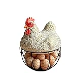 Cesta para Huevos de Gallina - Organizador Contenedor Alambre Metálico Estilo Granja - Cuenco Portahuevos Para Encimera,para Cocina, Encimera, Salón, Mesa de Granja, Jardín, Mercado, Armario, Despensa