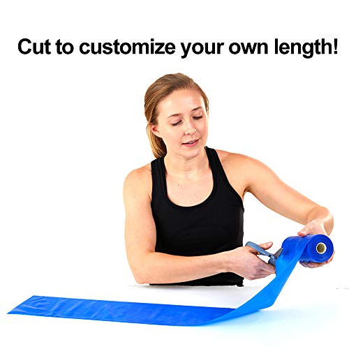 Super Exercise Band Blue Medium Strength Latex Free Resistance Band Material In 8 Yard (25 Ft.) Bulk Rolls. Home Gym Training For Physical Therapy, Pilates, Stretching, Yoga, And Strength Workouts. #TOP1
