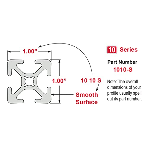 8020 1010 10 series 1 inch x 1 inch t-slotted aluminum extrusion diy extruded linear slot bar rail 8020 smooth clear anodize 7234 long