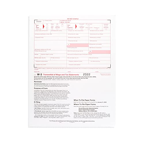 W2 Forms 2022, 6 Part Tax Forms, 50 Employee Kit Of Laser Forms, Compatible With Quickbooks And Accounting Software, 50 Self Seal Envelopes Included #TOP5