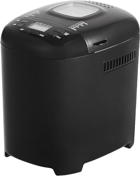 Programmable Bread Maker Machine, 2 Pound Capacity, 14 Settings, LCD Display, Black (Black)