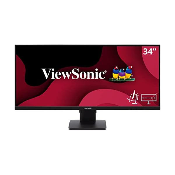 ViewSonic Monitor VA3456-MHDJ 34" WQHD Panel IPS, HDR10, HDMI, DP, Altura Ajustable, Altavoz, Negro