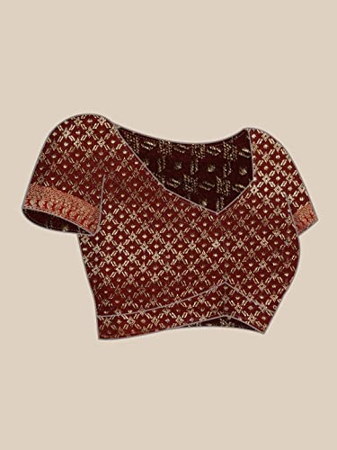 Image of Panzora Women's Banarasi Silk Saree With Unstitched Blouse Piece