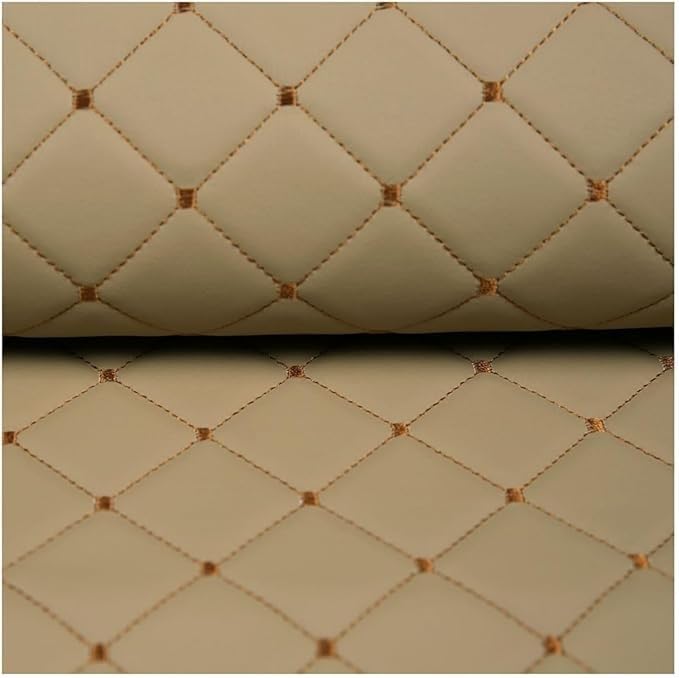 Skóra ekologiczna pikowana skóra ekologiczna diamentowe żłobienia tapicerka samochodowa, tkanina tapicerska z białej skóry ekologicznej(Brown,1.4x8m)