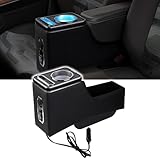 J-PREMIS ダイハツ タント/タントカスタム コンソールボックス LA650S LA660S アームレストコンソール TANTO/TANTO CUSTOM 2019年-現行 呼吸ランプ 7色RGB照明 Type-C QC3.0 USBポート付き 車内収納ボックス タントカスタム パーツ 車種専用設計 大容量