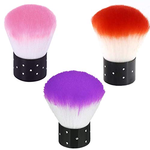 Lot de 3 pinceaux à ongles colorées et pratiques pour le maquillage ou le nettoyage de la poussière du gel UV Cover