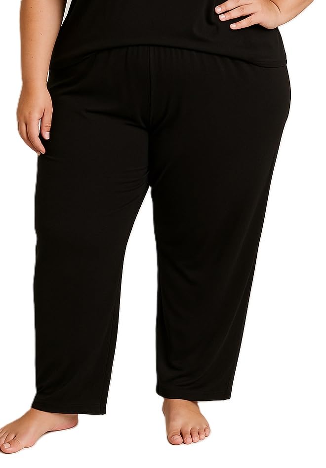 la rainbow Women Mid Rise Regular Fit Plain Cotton Blend Sports N Gym Lowers, Trousers, Track Pant, Lounge N Night Wear, Pyjamas - Black-picture-10