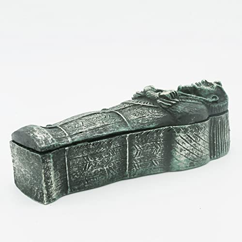 Kocris Casa Pyramid Pharaoh Aquarium Fish Tank Decorations Statues Figurine Sculpture Ancient Egypt Reptile Turtle Lizard Spider Tanks Terrarium Egyptian Décor Ornament Pet (Mummy Coffin Green) - Image 2