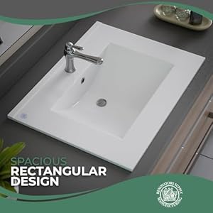 Renovators Supply Manufacturing Luke 24" Drop-in Self-Rimming Rectangular Bathroom Sink In White With Overflow Pack of 1 Renovators Supply Manufacturing Luke 24 Drop in Self Rimming Rectangular Bathroom Sink In White With Overflow Pack of 1