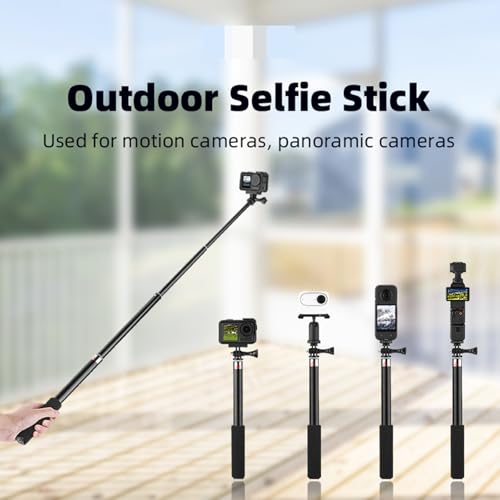 Trípode monopié para cámara compatible con DJI POCKET 3/GoPro Action Camera/Insta360 GO3/ONE X2/X3 cámara panorámica, palo largo ajustable para selfie, soporte portátil para teléfono - imagen 2