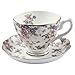 Xdyyjrasa Juego de té de porcelana china: elegante taza de té y platillo floral Imagen de Xdyyjrasa Juego de té de porcelana china: elegante taza de té y platillo floral