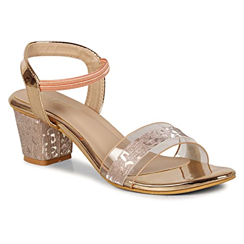 Image of Smart & Sleek Transparent Block Heels Sandals for Women & Girls-AB55