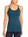 CRZ YOGA Integrierte BH-Tanktops für Damen mit Riemchenrücken Activewear-Oberteile Petrol Blue 36