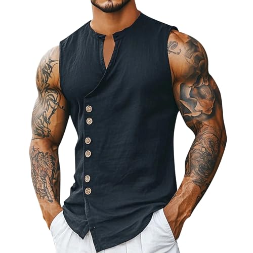 Chaleco de hombre ligero regular fit chaqueta casual de verano transpirable cuello en V S-XL