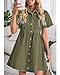 GRAPENT Denim Dress for Women Babydoll Tiered Short Sleeve Button Down Jean Shirt Dresses Army Green Teacher Denim Outfits Country Concert Baby Doll Dresses Petite X-Small Size 0 Size 2