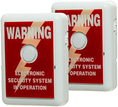 Defender Window Alert Vibration Alarm - Smashed Glass Alarm - Window Alarm - Vibration Shock Glass Siren - Theft Deterrent Alarm Warning Chime With Sticker - 110dBs - Detect Forced Entry - 2 Pack