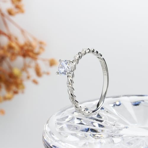 Nova&Aria Twisted Infinity Ring 925 Sterling Silver Cut 5A Cubic Zirconia Wedding Band promise Engagement Rings for Women Size 5-104