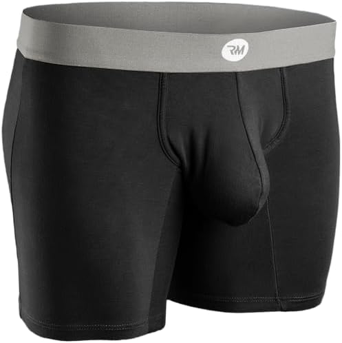 RM Real Men Men's Real Men Boxer Brief Nylon Pouch D 4 Pk (White Black Grey Cyan) Jock Strap