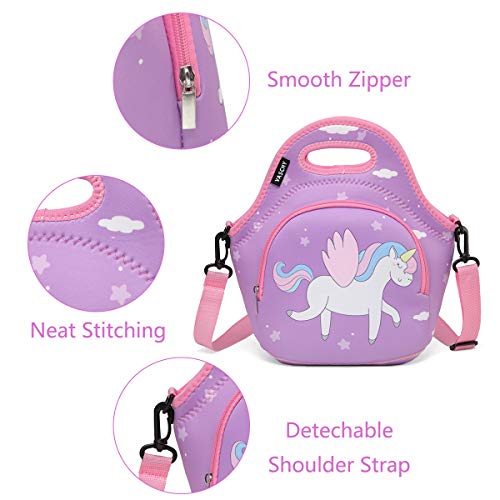 Lancheira para Crianças, VASCHY Saco de Almoço de Neoprene Leve Lancheira para Meninas Meninos da Es