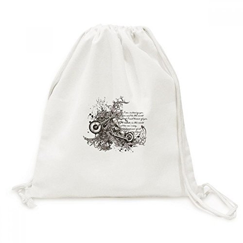 Toile moto fleur sac de voyage à cordon aux finitions artistiques de qualité