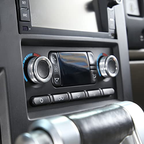 Aluminum Alloy Interior Air Conditioner Switch Knob Ring Cover Trim For Hummer H2 2003-2007,Ac Control Knob Cover Trim Accessories (Silver) #TOP6
