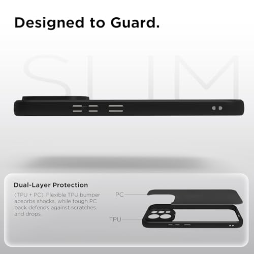 Image of RIGGEAR Shockproof Sleek Hybrid Armor Back Cover Case for Vivo V70 / V70 Elite 5G (Smoke Black Matte PC + Black TPU Bumper)