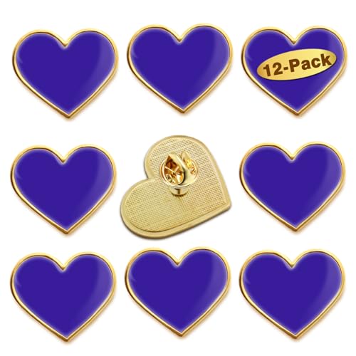 Image of 12 /25 /50 /100Pcs Multicolor Heart Love Lapel Pins Bulk - Metal Heart Health Brooch Badge For Men Women Clothes Bags Hats