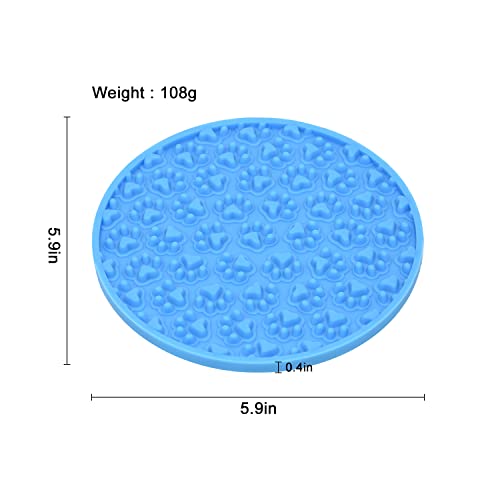 Bangp Hund Lecken Pad, Schleppend Füttern Matte Bad Ausbildung Ablenkung Matte, Behandeln Pads zum Haustier, Pflege Pad Mit Super Stark Saugen(Blue-Pfote)