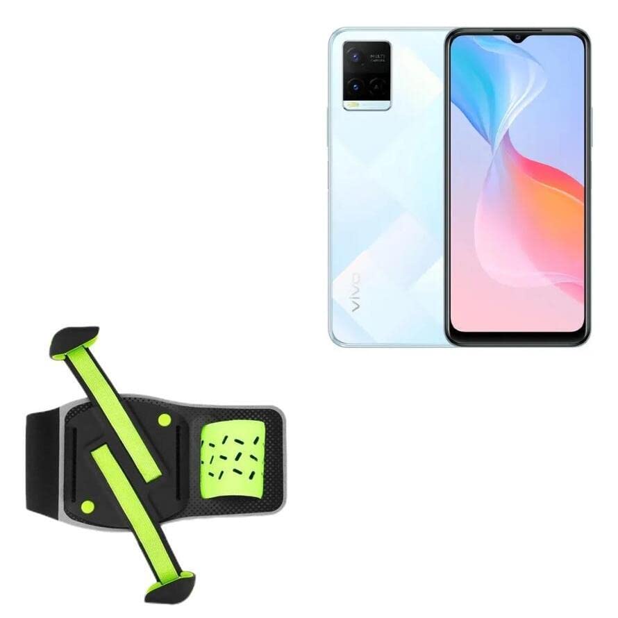 BoxWave Holster Compatible with vivo Y21s - FlexSport Armband, Adjustable Armband for Workout and Running - Stark Green