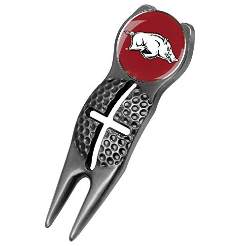 LinksWalker Arkansas Razorbacks - Crosshairs Divot Repair Golf Tool - Black