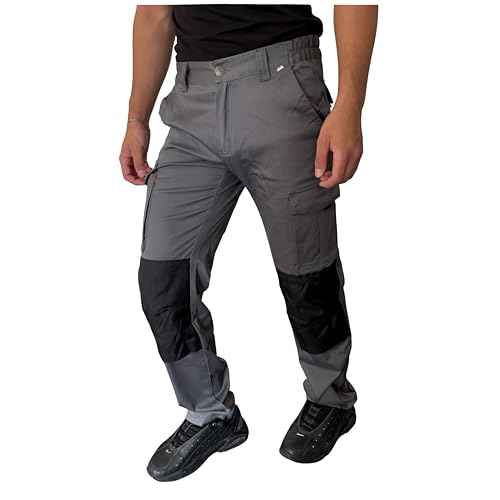 Photo de STRIKER - Pantalon de Travail Gris à 4 Poches – Tissu Stretch, Gamme Expert (FR/ES, Alpha/Lettres, L, Taille Normale, Taille Normale, Noir)