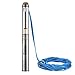 Produktbild FlowerW Brunnenpumpe 220V 1HP 0.75KW Wasserpumpe Tauch 67m 6500L / H Tiefbrunnenpumpe mit Schnur 20m Tiefbrunnenpumpe (220V)
