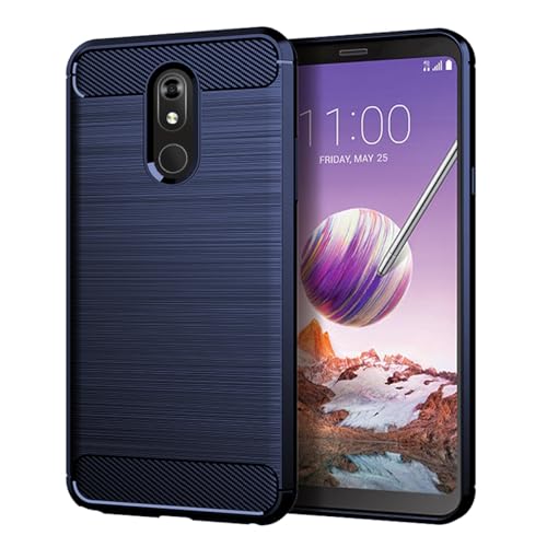 Vavies Case for LG Stylo 5 Case, for LG Stylo 5 Plus/Stylo 5+/Stylo 5X Carbon Fiber Case Slim Soft TPU Case Shock-Absorption Protective Shockproof Phone Cover for LG Stylo 5 Navy Blue