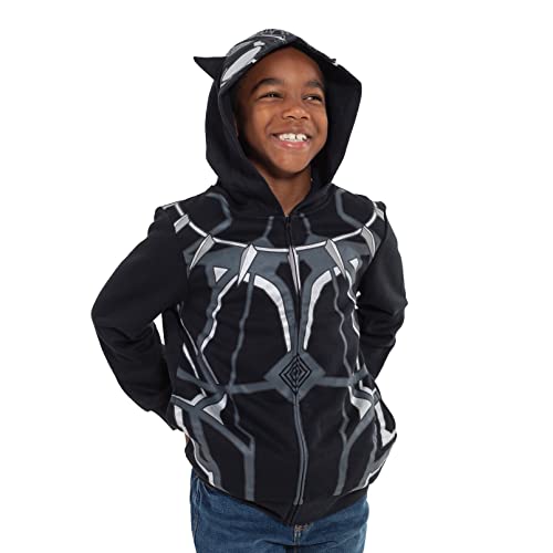 Marvel Avengers Black Panther Cosplay Fleece Zip Up Pullover Hoodie Toddler to Little Kid2