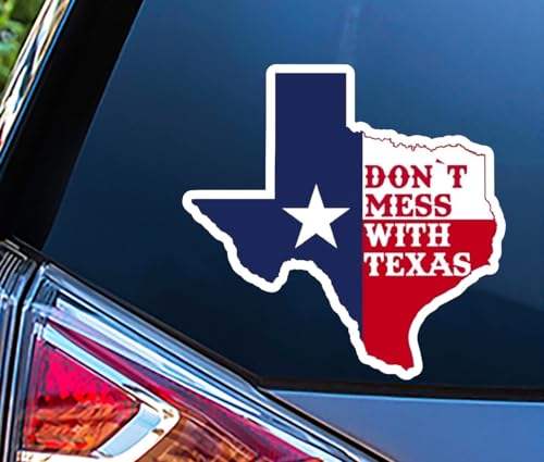 Calcomanía de vinilo de Texas divertida e impermeable de 5 x 5 pulgadas para portátil 4