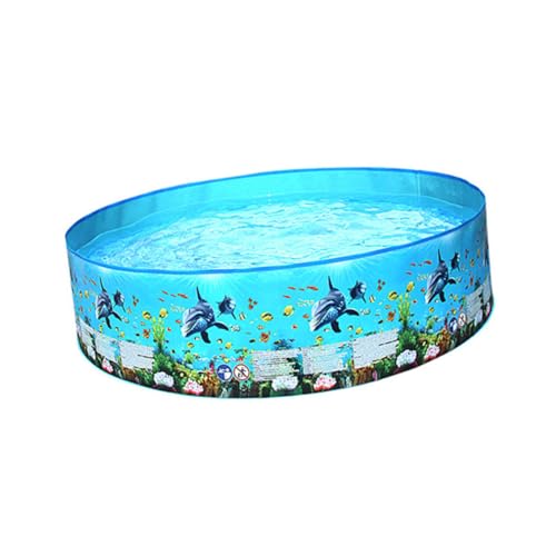 POPETPOP Piscina Infantil Exterior Redonda de PVC para Juguete de Agua Familiar para Verano Piscina para Bebés y Niñas Refrescante y Divertida