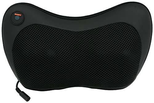 BASS POLSKA Coussin de massage Shiatsu Noir, Coussin avec fonction chaleur, t?tes de massage rotatives - Appareil de massage - Massage intégral, infrarouge, Maison & Voyage Cover