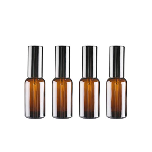 Small Spray Bottles 1 OZ Amber Glass Portable Spray Bottles for Sanitizer,Fine Mist Travel Spray Bottles for Essential Oil,Perfume, Face Cosmetic,Cleaning and Skincare Product(4 Pack)