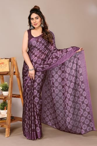 Image of MIRCHI FASHION Women Saree Chiffon Flower Print | Breathable Lightweight Sari for Office and Daily Use with Unstitched Blouse Piece (Available in 30 Styles)