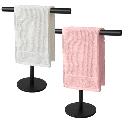 La mejor selección de Toallas de pie los 10 mejores. 45 Haerzon 2 Piezas Toallero para Baño Manos: Soporte Vertical en Forma de T con Base Estable, Toallero de Acero Inoxidable en Color Negro Mate, Soporte para Toallas de Cocina y...