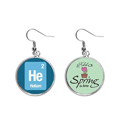 Pendientes de helio elemento químico en joyeria de primavera